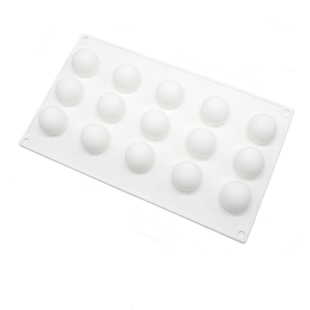 15连圆球形慕斯硅胶模具高圆整球酸奶冰淇淋格夹心内陷法式模具