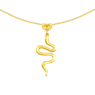 周大福SOINLOVE「萌宠」生肖蛇爱心灵蛇18K金项链VE200情人节礼物