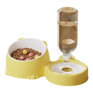 猫碗双碗自动饮水宠物猫粮狗粮盆不锈钢陶瓷狗盆不易打翻猫盆狗碗