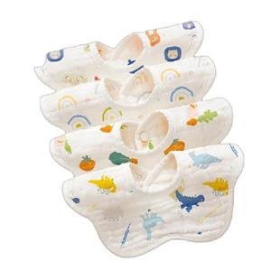 爱贝迪拉婴儿纯棉纱布围嘴围兜宝宝新生儿口水巾防吐奶垫a类秋冬