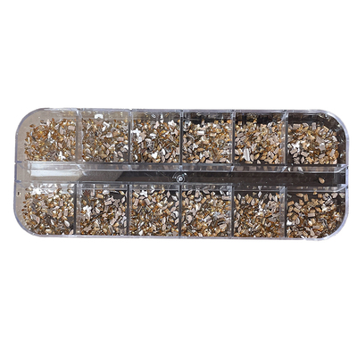 爆闪12格平底迷你香槟彩色锆石钻