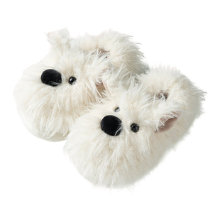 卡通潦草小狗亲子棉拖鞋一家三口室内保暖儿童棉鞋男冬女孩毛拖鞋