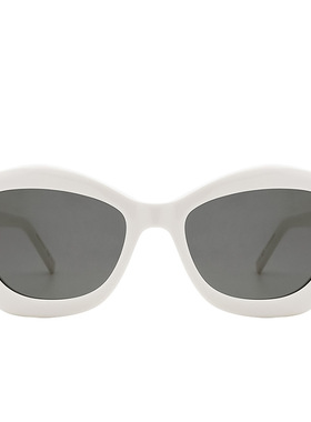 小红书网红款象牙白多边形墨镜女