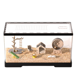 仓鼠笼子全景透明金丝熊专用超大空间防啃咬防越狱易清理饲养箱子