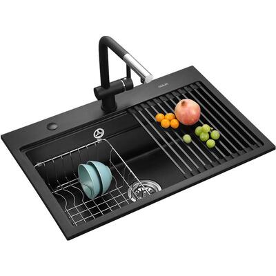 欧琳厨房石英石黑色花岗岩