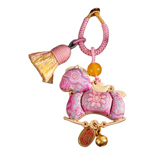 新年非遗手工宋锦小马挂件吊坠diy材料包中式车载挂饰包挂钥匙扣