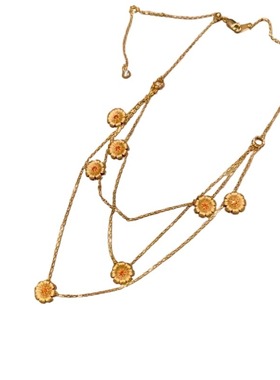 【小雏菊】中古vintage金色优雅雏菊项链叠戴复古高级双层锁骨链