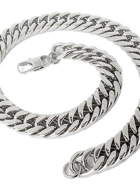 白金色钛钢男项链本色抛光不变色