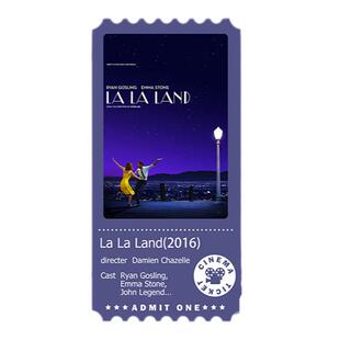 爱乐之城 胶片电影票根卡片装饰礼物纪念周边手帐La La Land书签