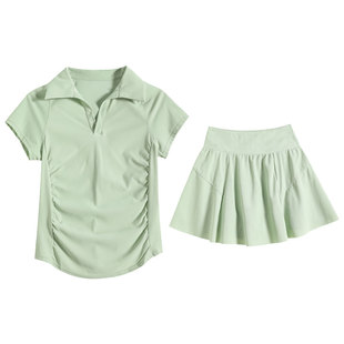 羽毛球服女速干运动套装2025新款专业晨跑服大码健身裙高尔夫服装