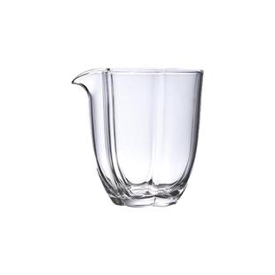 中式花瓣高硼硅玻璃公道杯高档耐高温加厚玻璃分茶器茶海功夫茶具