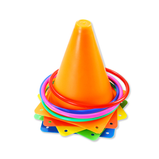 标志桶套圈圈玩具儿童幼儿园感统训练障碍物锥形雪糕筒投掷套圈环