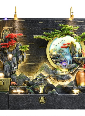 流水摆件循环水假山喷泉景观造景