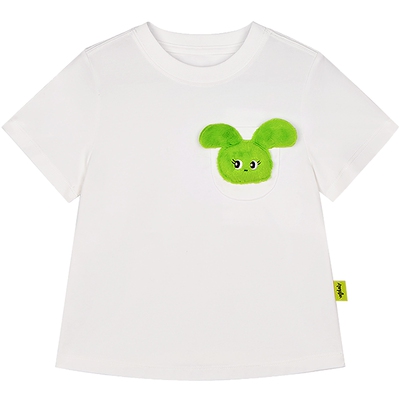 [凉感防蚊]woobaby短袖T恤男女童夏季毛怪口袋桉树抗菌轻凉上衣