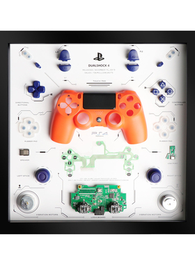PS4游戏机手柄零件拆解装饰画框 艺术收藏创意男生礼品桌搭