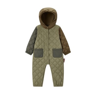 Milkbarn秋冬新品婴儿连体羽绒服轻薄宝宝连帽哈衣白鸭绒爬服