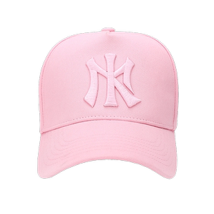 KENMO/肯默潮牌夏季棒球帽女显脸小鸭舌帽刺绣遮阳防晒粉红色帽子