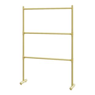 北欧简约双层服装店置地衣服架加粗双杆折叠挂衣杆落地升降晾衣架