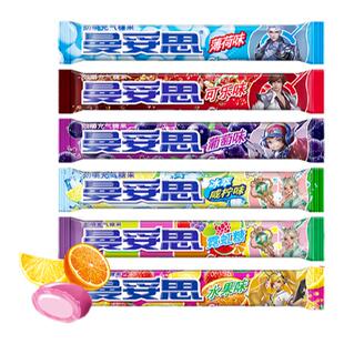 曼妥思劲嚼清爽充气夹心软糖水果薄荷味条糖休闲零食6条装