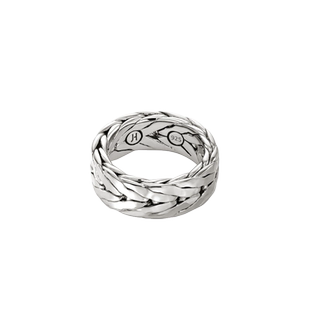 JohnHardy ID 锤纹银戒指高级轻奢设计送礼物