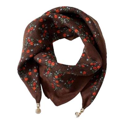 2025新款保暖方巾磁吸扣三角丝巾棉围巾女春秋冬洋气围脖气质百搭