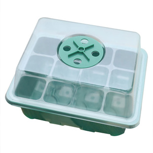 陌陌园艺12孔透明穴盘育苗箱绿植播种盒多肉扦插盆种子培育闷养盖