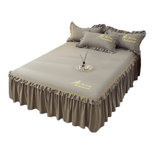 床裙式床罩单件防尘保护套1.5m1.8米2床笠床单防滑床套罩全棉纯棉