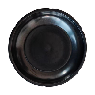 无人问津 全手工 摸默黑星云系列 花口大盘圆形中式