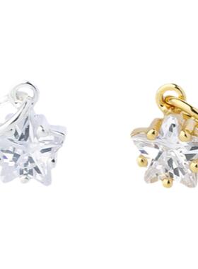 diy纯银镶钻配件迷你小星星锆石