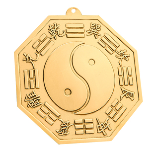 八卦镜凸面纯黄铜怎么挂太极大门家用窗户门口镜子凸镜凹镜小挂件