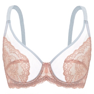 遐【倾城之恋】大胸显小全罩杯文胸大码显瘦微聚拢超薄内衣女夏