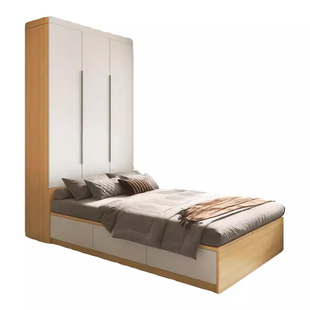 欧松板榻榻米衣柜床一体组合靠墙小户型卧室家用多功能儿童书桌床