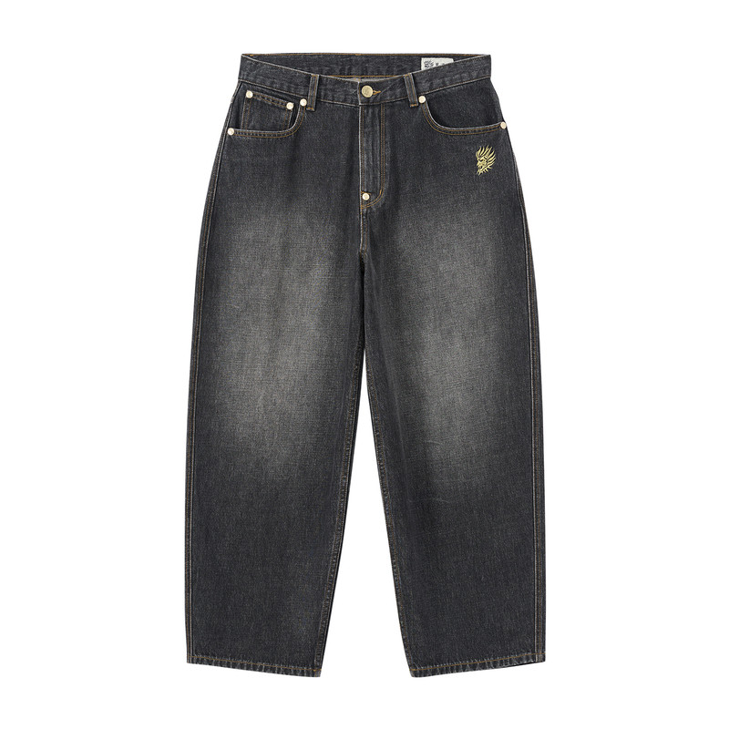 ONIARAI/鬼洗26春季新品金色马蹄复古锥形宽牛仔长裤男 26B4401