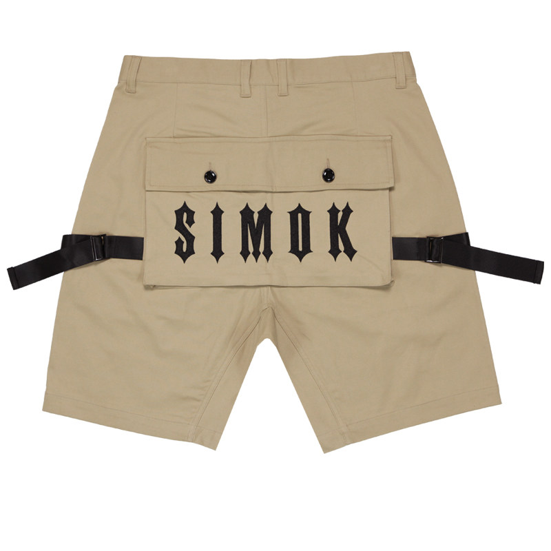 【SIMOK官方店】国潮宽松四分裤美式ins大口袋弹力街头工装短裤男