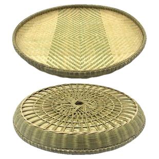 精品竹编簸箕家用晾晒纯手工无孔底部全加固竹制品大号簸箕装饰匾