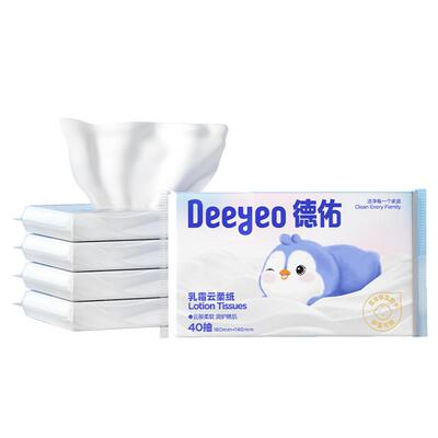 德佑云柔巾婴儿乳霜纸40抽*5包