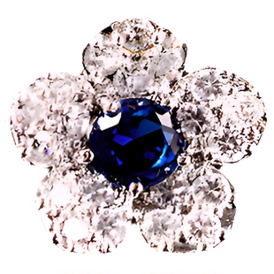 法国IDee花朵耳钉女潮气质潮流饰品小众设计百搭个性蓝宝石耳饰