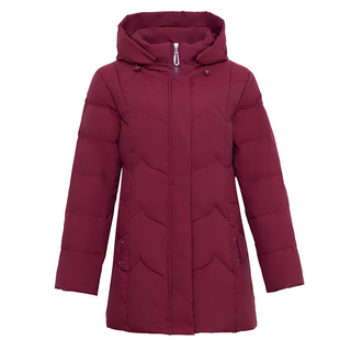 鸭鸭中老年女羽绒服新款冬季妈妈装大码加厚保暖中长款白鸭绒外套