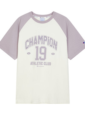 Champion情侣款插肩袖印花T恤