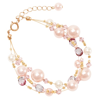 osewaya仿珍珠彩色三层日常手链