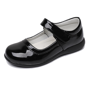 黑色皮鞋儿童女春秋新款女孩英伦演出鞋软底校鞋黑色表演女童皮鞋