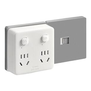 公牛插头转换器一转二四超薄魔方插座面板多孔带开关无线插排插板