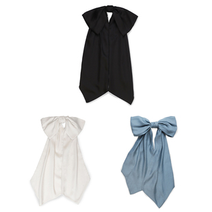 MONSECRET莲系列长款蝴蝶结夹法式100天丝垂坠质感多层次发饰抓夹