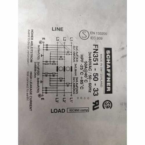 【询价】FN351-50-33三相电源滤波器，规格3x440适用
