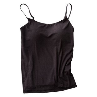 秋冬保暖吊带背心女带胸垫发热细带一字领内搭外穿上衣羊毛打底衫