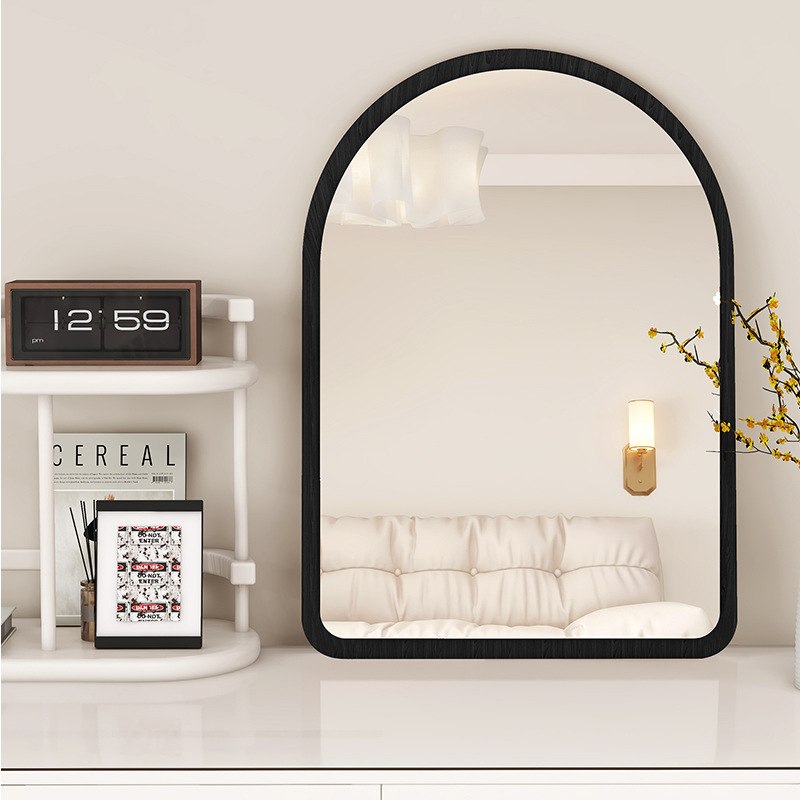 客厅玄关镜子中古风化妆镜主镜镜子桌面壁挂装饰梳妆台卧镜子拱形