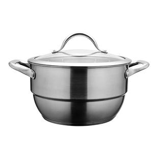 中宝304不锈钢加厚汤锅家用2021新款双耳蒸锅汤锅一体电磁炉燃气