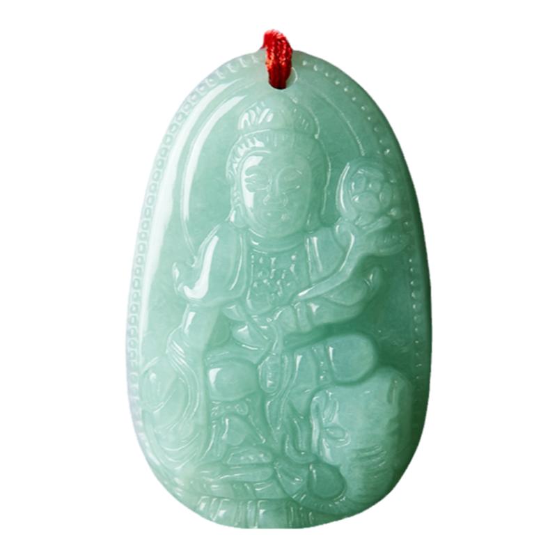 天然缅甸翡翠本命佛守护神吊坠