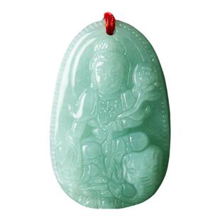 翡翠生肖本命佛守护神文殊虚空藏普贤菩萨吊坠男女挂件玉观音项链