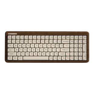 雷咖泽R100木坨坨豆腐键帽胡桃木客制化机械键盘三模复古键帽键盘